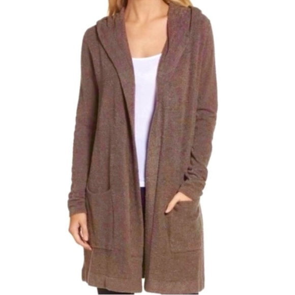 Barefoot Dreams Cozy Chic Lite Cardigan in Taupe - Picture 1 of 13